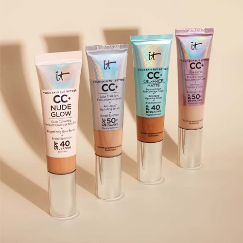 it COSMETICS Your Skin But Better CC+ Cream, Medium (W) - Color Correcting Cream, Full-Coverage Foundation, Hydrating Serum & SPF 50+ Sunscreen - Natural Finish - 1.08 fl oz