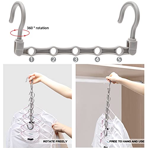 Closet Organizer,12 Pack Stronger Closet Organizers and Storage Clothes Hanger with 5 Holes Closet Storage for Heavy Clothes,College Dorm Room Essentials Magic Closet Organization Space Saving Hangers