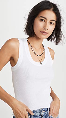 Free People Women's U Neck Tank, White, S