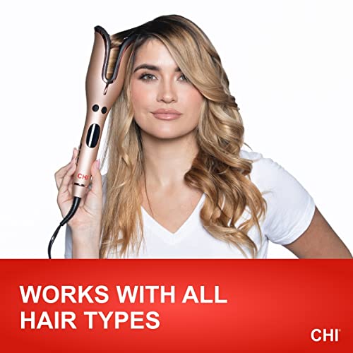 CHI Spin N Curl Special Edition Rose Gold Hair Curler 1". Ideal for Shoulder-Length Hair between 6-16” inches.