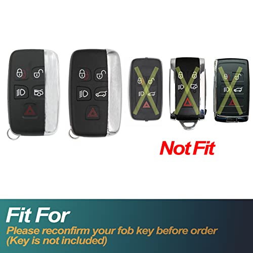 FEYOUN Key Fob Cover Compatible with Jaguar F-Pace F-Type XE XF XJ Land Rover Discovery Range Rover Smart 5 Buttons TPU Remote Keyless Key Fob Case Protection Shell Accessories, White