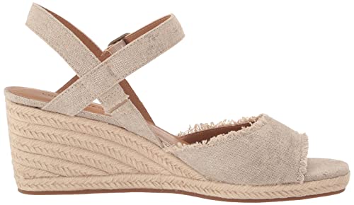 Lucky Brand Women's MINDRA Espadrille Wedge Sandal, natural/plat, 9 M US