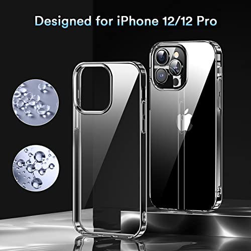 Elando Crystal Clear Case Compatible with iPhone 12/12 Pro, Non-Yellowing Shockproof Protective Phone Case Slim Thin, 6.1 inch