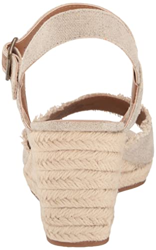 Lucky Brand Women's MINDRA Espadrille Wedge Sandal, natural/plat, 9 M US