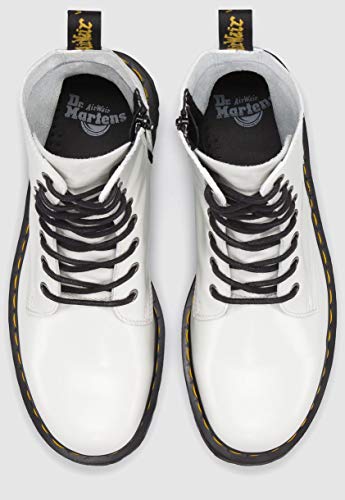 Dr. Martens, Jadon 8-Eye Leather Platform Boot for Men and Women, White Smooth, 7 US Women/6 US Men