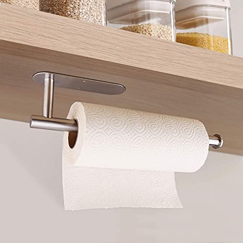 Paper Towel Holders,Paper Towels Rolls - for Kitchen,Paper Towels Bulk- Self-Adhesive Under Cabinet,Both Available in Adhesive and Screws,Stainless Steel Paper Towel Holder