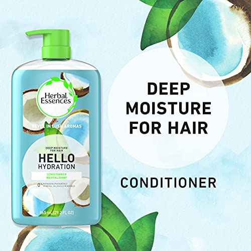 Herbal Essences Moisturizing Shampoo and Conditioner Set, Paraben Free, Hello Hydration, Safe for Color-Treated Hair, Coconut, Blue, 29.2 fl oz