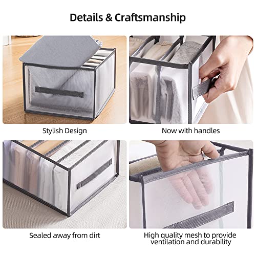 TOSHISON Wardrobe Clothes Organizer, 12 grids Closet Organizers and Storage, Dresser Drawer Organizers for Clothing,Pants Jeans Organizer,T-Shirts,Socks,Skirts,Jeans, Legging,Bra, Underwear for Closet