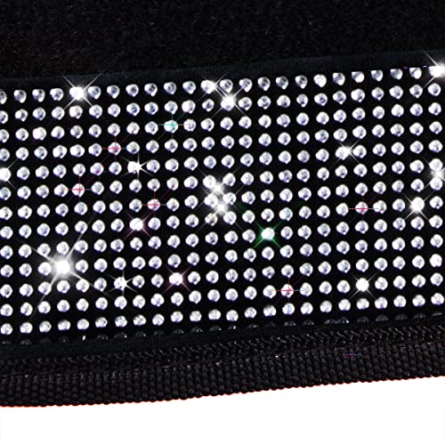 CAR PASS Shining Rhinestones Carpet, Bling Crystal Diamond Sparkly Glitter Car Floor Mats with Anti-Slip PVC Heel Pad Automotive Universal for SUV,Sedan,Car,Van,4pcs for Girl Women (Black Silver)