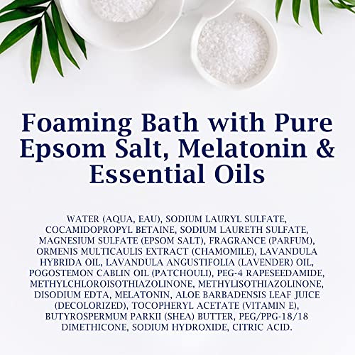 Dr Teal's Foaming Bath with Pure Epsom Salt, Melatonin Sleep Soak with Essential Oil Blend, 34 fl oz (Pack of 4)