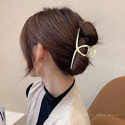 Mehayi 3 PCS Metal Large Hair Claw Clips for Thick Heavy Hair, Big Non-Slip Hair Catch Barrette Jaw Clamp, Strong Hold Claw Barrettes for Long Hair, Fashion Hair Styling Accessories for Women Girls