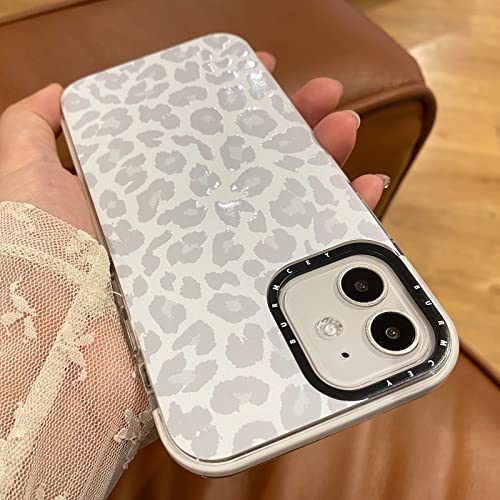 Burmcey for iPhone 11 Case White Leopard Light Gray, Cheetah Print Cute Soft TPU Shockproof Protective Women Girls Case for iPhone 11 6.1'' 2019