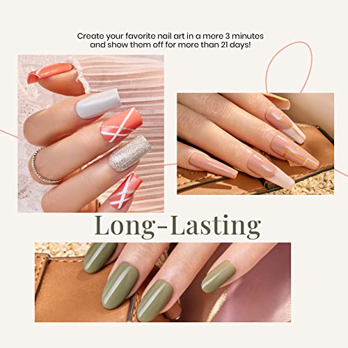 Beetles Gel Polish SOUTHERN BELLE Glitter Nude Gel Polish Set - 6 Pcs Coral Green Light Blue Gel Polish Kit Soak off Nail Lamp Gel Base and Top Coat Needed Varnish Salon Nail Art Design Gifts for Women