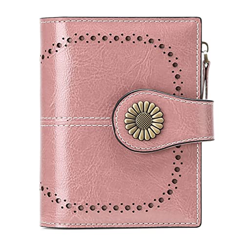 SENDEFN Small Women Wallet Genuine Leather Bifold Purse RFID Blocking Card Holder