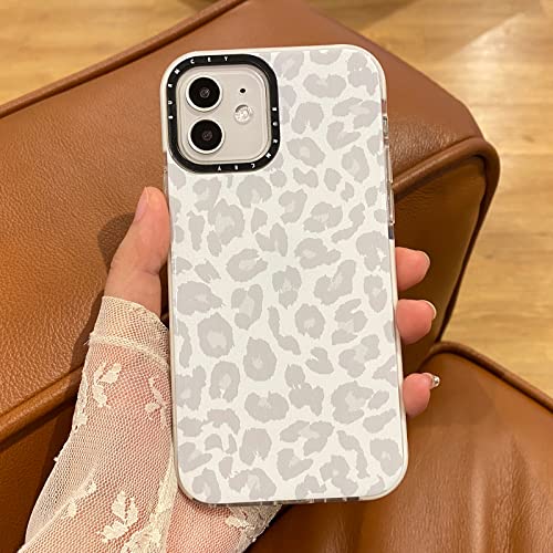 Burmcey for iPhone 11 Case White Leopard Light Gray, Cheetah Print Cute Soft TPU Shockproof Protective Women Girls Case for iPhone 11 6.1'' 2019