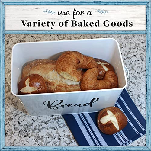 Home Acre Designs Bread Box - Large Farmhouse Decor Style Pantry Organization and Storage Container for Countertop - Rustic Kitchen Decor