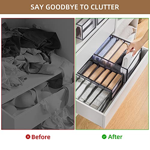 TOSHISON Wardrobe Clothes Organizer, 12 grids Closet Organizers and Storage, Dresser Drawer Organizers for Clothing,Pants Jeans Organizer,T-Shirts,Socks,Skirts,Jeans, Legging,Bra, Underwear for Closet