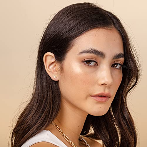 PAVOI 14K Gold Played Butterly Stud Earring