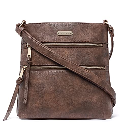 CLUCI Crossbody Purses for Women, Medium Size Zipper Pocket Adjustable Strap, Soft Leather Women's Shoulder Handbags