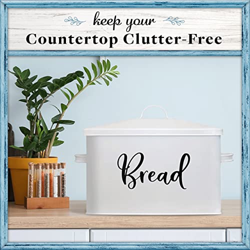 Home Acre Designs Bread Box - Large Farmhouse Decor Style Pantry Organization and Storage Container for Countertop - Rustic Kitchen Decor