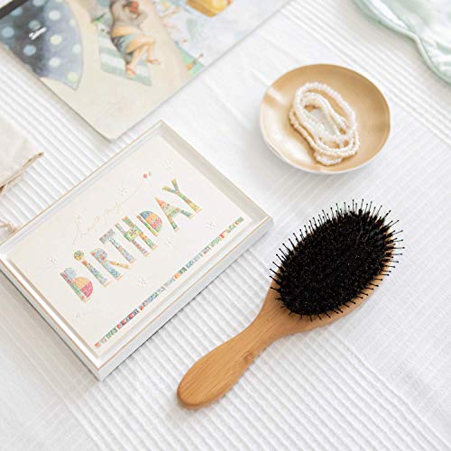 Belula Boar Bristle Hair Brush - Hair Brushes for Women & Mens Hair Brush, Detangler Brush, Hairbrush, Detangling Brush for Long, Curly or Any Type of Hair.