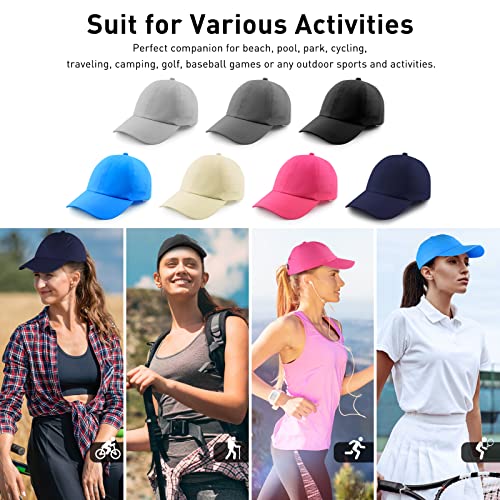 Womens Ponytail Hat Baseball Cap, Adjustable Criss Cross Baseball Cap High Bun Unisex Quick Drying Trucker Hats (ZBlack, One Size)