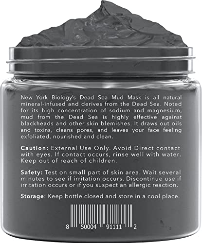 New York Biology Dead Sea Mud Mask for Face and Body - Spa Quality Pore Reducer for Acne, Blackheads and Oily Skin, Natural Skincare for Women, Men - Tightens Skin for A Healthier Complexion - 8.8 oz