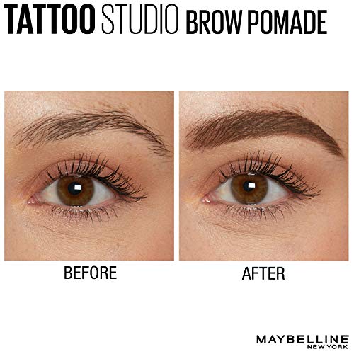 Maybelline TattooStudio Brow Pomade Long Lasting, Buildable, Eyebrow Makeup, Medium Brown, 1 Count