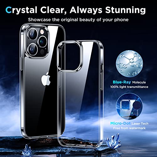 Simtect Ultra Clear Designed for iPhone 14 Pro Max Case, [Non-Yellowing] [10 FT Military Drop Protection] Slim Fit Yet Protective Shockproof Bumper with Airbag Case Cover 6.7 Inch- Crystal Clear