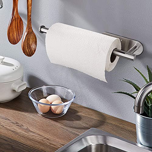 Paper Towel Holders,Paper Towels Rolls - for Kitchen,Paper Towels Bulk- Self-Adhesive Under Cabinet,Both Available in Adhesive and Screws,Stainless Steel Paper Towel Holder