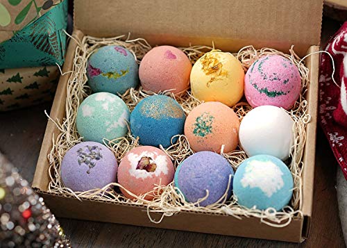 LifeAround2Angels Bath Bombs Gift Set 12 USA made Fizzies, Shea & Coco Butter Dry Skin Moisturize, Perfect for Bubble & Spa Bath. Handmade Birthday Mothers day Gifts idea For Her/Him, wife, girlfriend