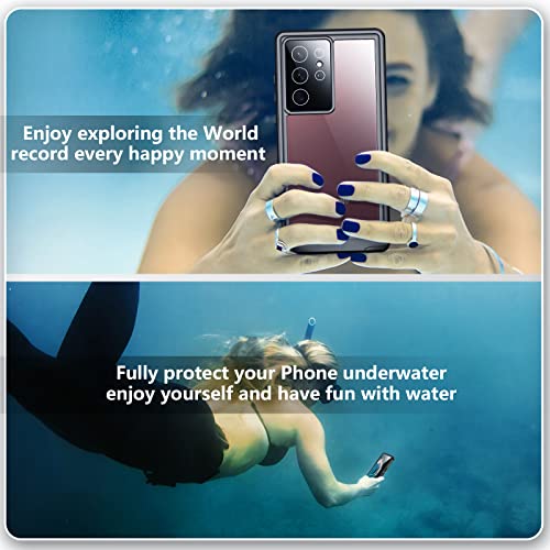 SPIDERCASE for Samsung Galaxy S22 Ultra Case, Waterproof Built-in Screen Protector Full Protection Heavy Duty Shockproof Anti-Scratched Rugged Case for Galaxy S22 Ultra 5G 6.8'' 2022 (Black)