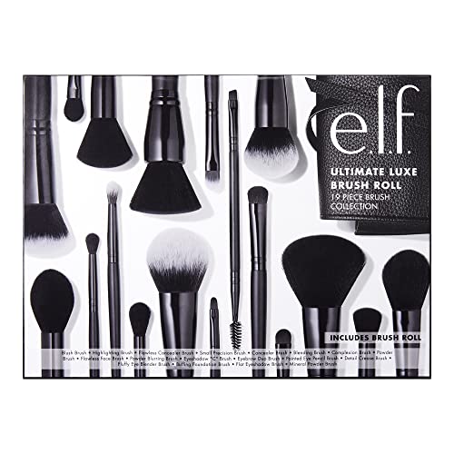 e.l.f. 19 Piece Brush Set for Precision Application, Synthetic