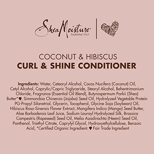 Shea Moisture Shampoo and Conditioner Set, Coconut & Hibiscus Curl & Shine, Curly Hair Products with Coconut Oil, Vitamin E & Neem Oil, Frizz Control, Family Size, 16 Fl Oz Ea