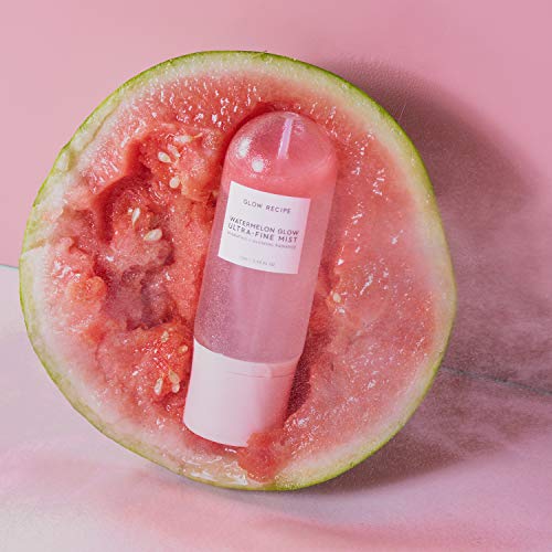 Glow Recipe Watermelon Glow Ultra-Fine Mist - Hydrating, Illuminating Hyaluronic Acid Face Mist for Fresh, Glowing Skin - Makeup Prep + Refresh Spray with AHAs + Vitamin E (75ml / 2.5 oz)