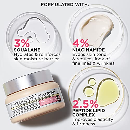 IT Cosmetics Confidence in a Cream Anti Aging Face Moisturizer - Improved Formula - Reverses 10 Signs of Aging Skin in 2 Weeks, 48HR Hydration with Hyaluronic Acid, Niacinamide + Peptides - 2 fl oz