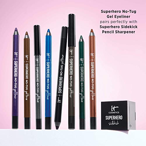 it COSMETICS Superhero No-Tug Gel Eyeliner, Fantastic Espresso - Rich Dark Brown - Waterproof, Blendable Formula - Sharpenable Pencil - 0.042 oz