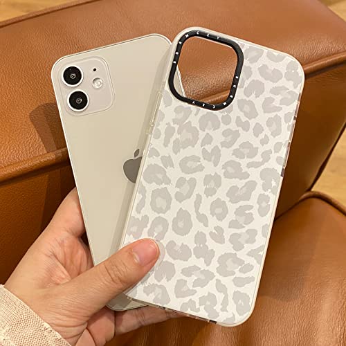 Burmcey for iPhone 11 Case White Leopard Light Gray, Cheetah Print Cute Soft TPU Shockproof Protective Women Girls Case for iPhone 11 6.1'' 2019