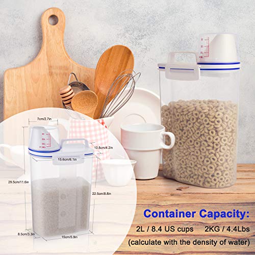 TBMax Rice Storage Bin Cereal Containers Dispenser with BPA Free Plastic + Airtight Design + Measuring Cup + Pour Spout - 2KG Capacities of Rice Perfect for Rice Cooker