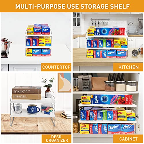 JUPELI Foil Organizer For Cabinet, Expandable Kitchen Wrap Organizer Rack, Adjustable Aluminum Foil Organization And Storage Box Organizer For Pantry Saran Wrap Holder For Sandwich Bags, Plastic Wrap