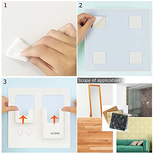 Bedside Shelf Accessories Organizer- Wall Mount Self Stick on,Ideal for Glasses,Remote,Earphone, Cell Phone Charger,Manicure Kit