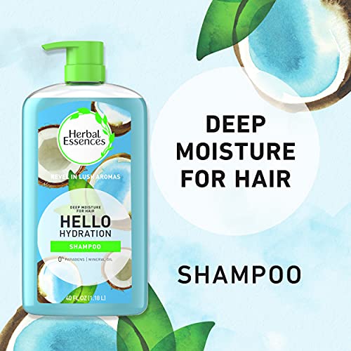 Herbal Essences Moisturizing Shampoo and Conditioner Set, Paraben Free, Hello Hydration, Safe for Color-Treated Hair, Coconut, Blue, 29.2 fl oz