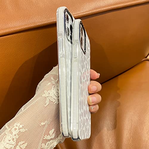 Burmcey for iPhone 11 Case White Leopard Light Gray, Cheetah Print Cute Soft TPU Shockproof Protective Women Girls Case for iPhone 11 6.1'' 2019