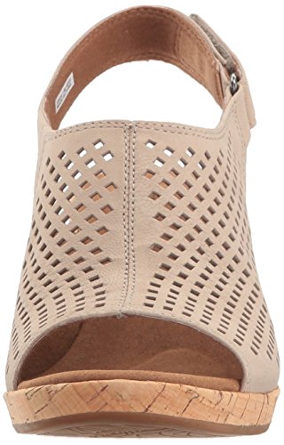 Rockport womens Briah Perf Sling Wedge Sandal, Taupe Leather, 7.5 US