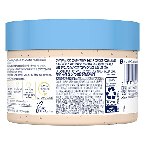 Dove Scrub Macadamia & Rice Milk Reveals Visibly Smoother Skin Body Scrub That Nourishes Skin 10.5 oz