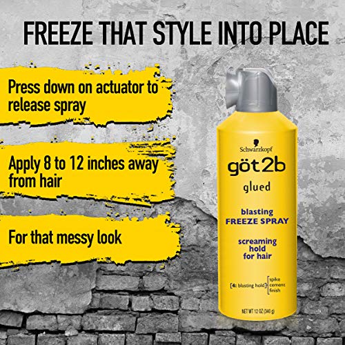 Got2b Glued Blasting Freeze Hairspray, 12 oz, Pack of 2