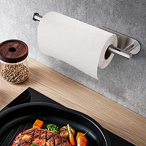 Paper Towel Holders,Paper Towels Rolls - for Kitchen,Paper Towels Bulk- Self-Adhesive Under Cabinet,Both Available in Adhesive and Screws,Stainless Steel Paper Towel Holder