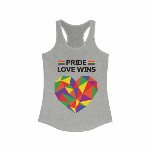 Pride Love Wins Rainbow Heart  Racerback Tank Top