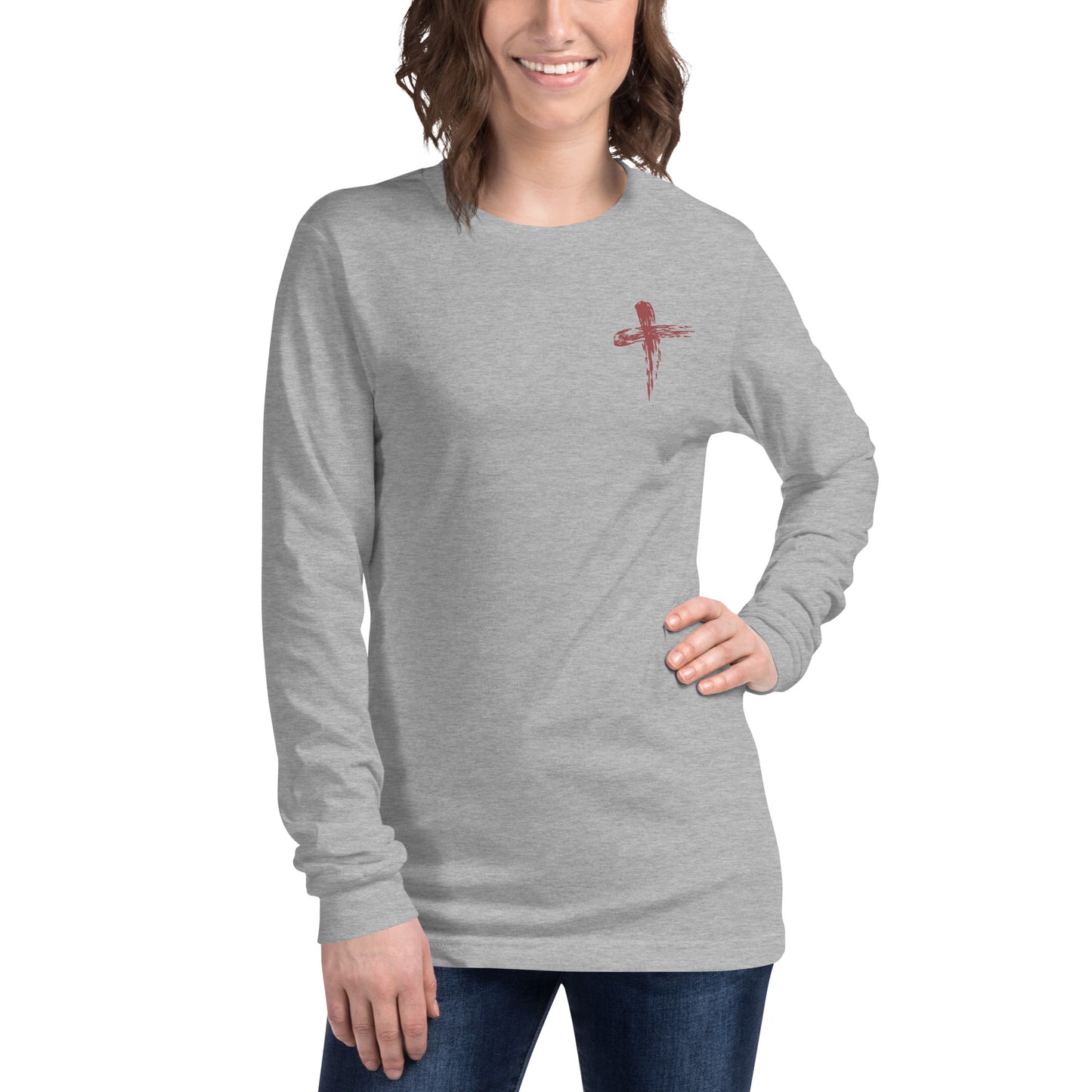 Spiritual Christian, Bible Verse Woman's  Unisex Long Sleeve Tee. Inspirational, prayer, hope, positive slogan girls shirt/top.