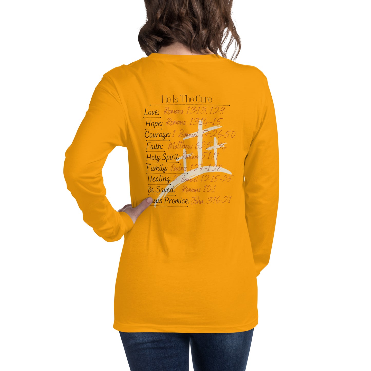 Spiritual Christian, Bible Verse Woman's  Unisex Long Sleeve Tee. Inspirational, prayer, hope, positive slogan girls shirt/top.